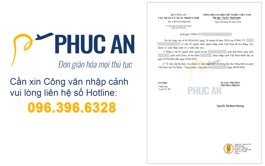 Mẫu Công văn nhập cảnh